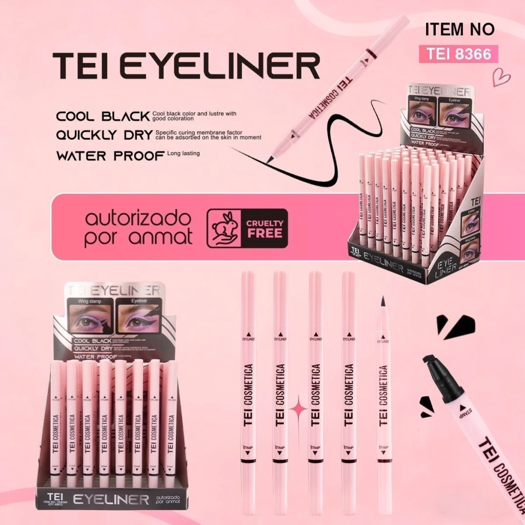 Delineador en fibra con sello Tei 2 en 1